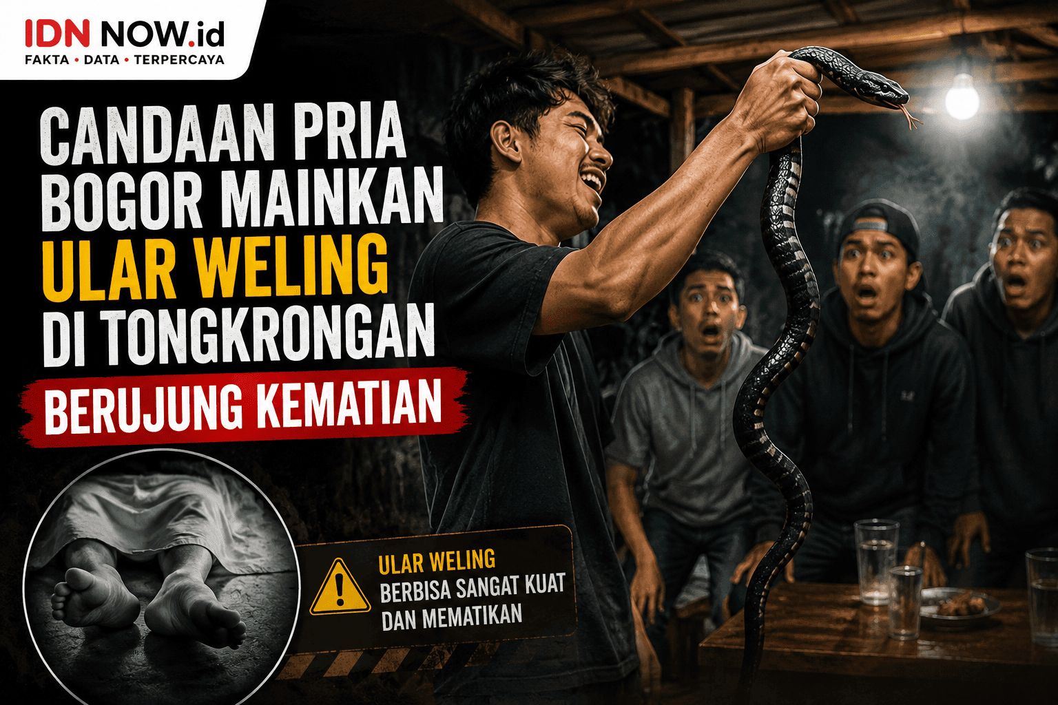 Tertawa Mainkan Ular Weling di Tongkrongan, Pemuda 18 Tahun Ini Tewas Sebelum Fajar