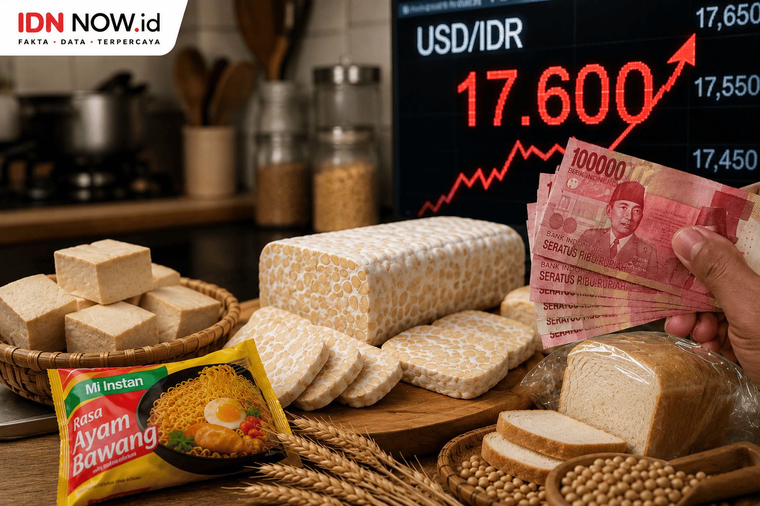 Tempe Makin Tipis, Mi Instan Makin Mahal, Rupiah Rp17.600 Sudah Masuk Dapur Rakyat