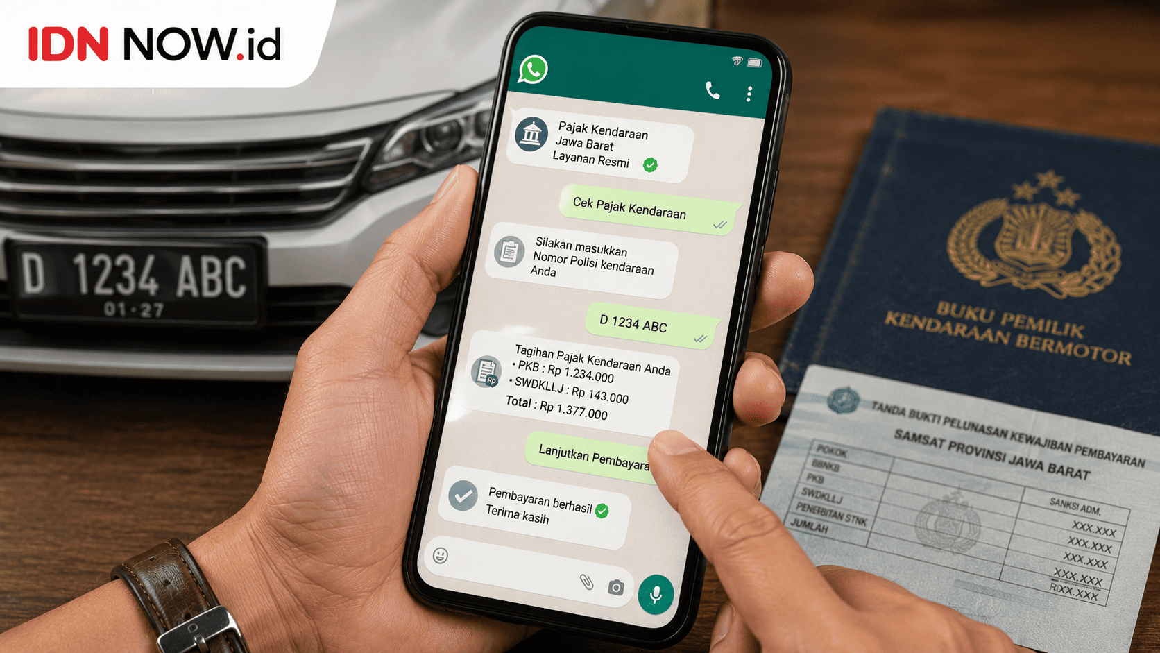 Bayar Pajak Kendaraan Kini Bisa via WhatsApp di Jawa Barat, Begini Caranya